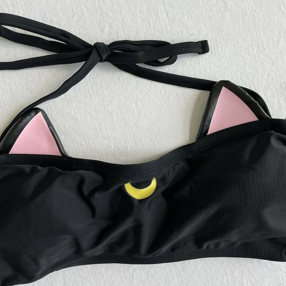 Sailor Moon Luna Swim Suit Bikini Top Hot Topic Plus Size 1X Plus Black Cat - Picture 3 of 6